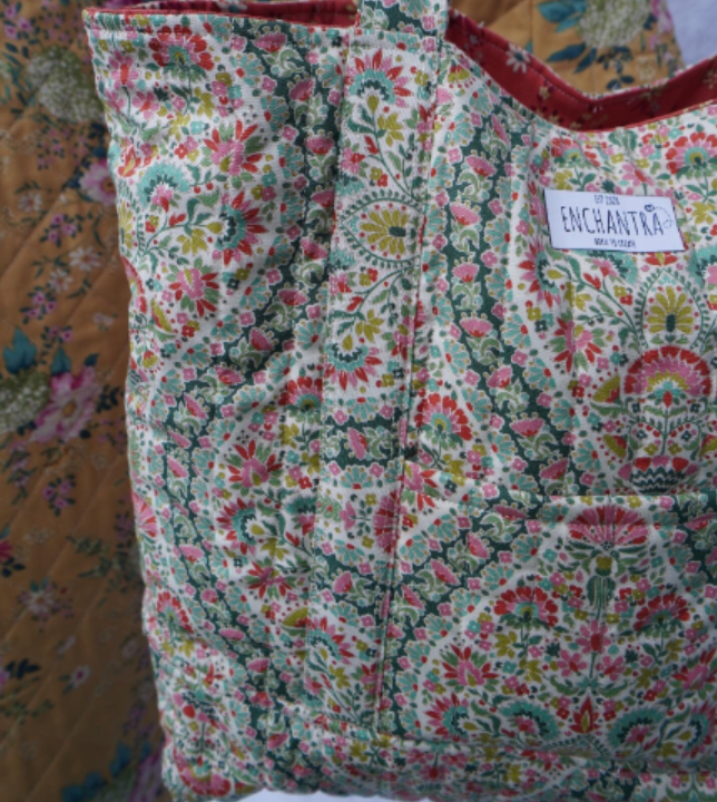 Quilted Tilda Fabric Tote